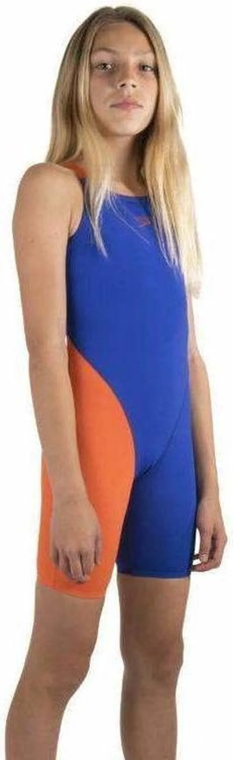 Speedo Fastskin Junior Endurance+ Openback Kneeskin Blue/Orange-1